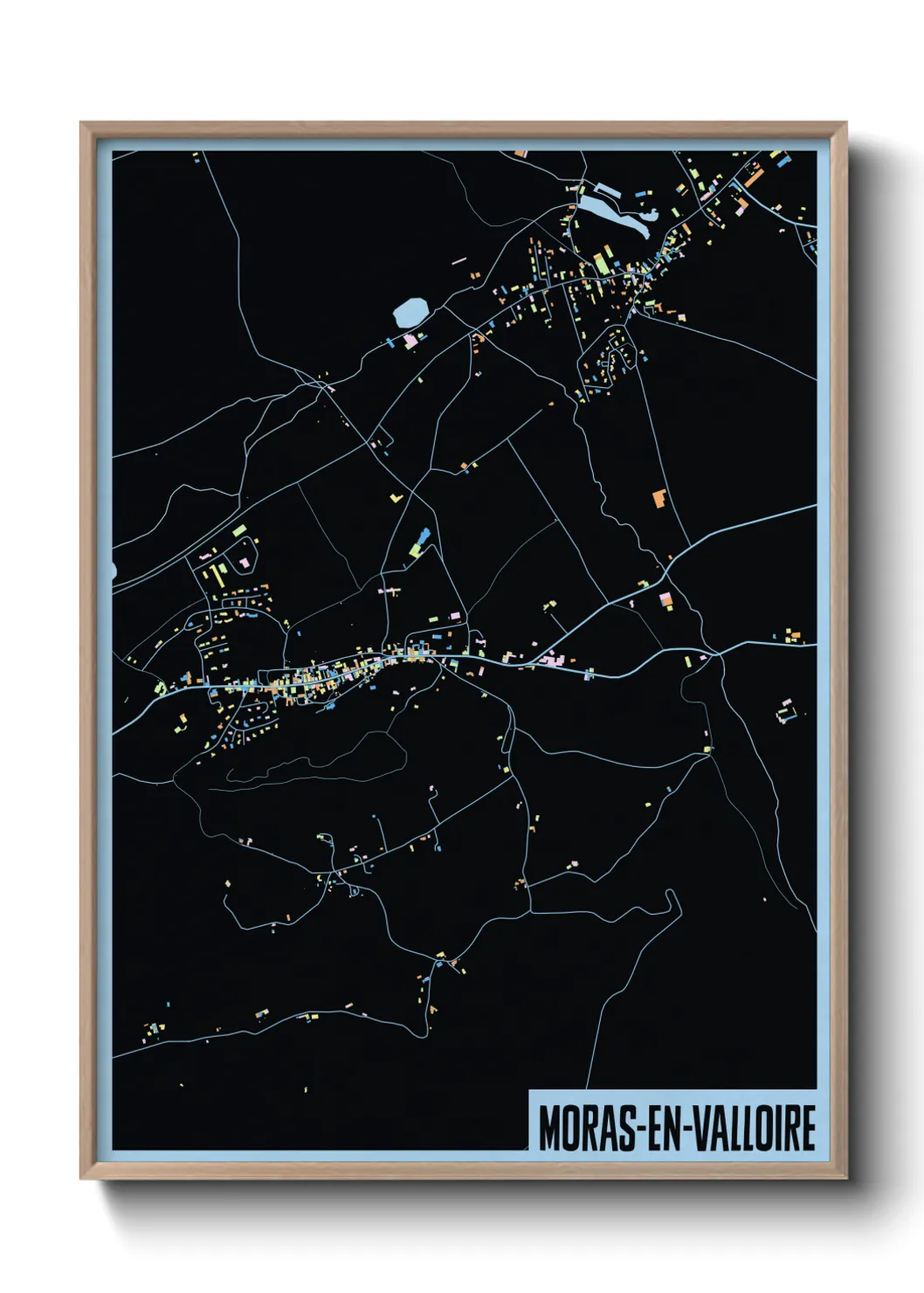 Une affiche de carte sur Moras-en-Valloire