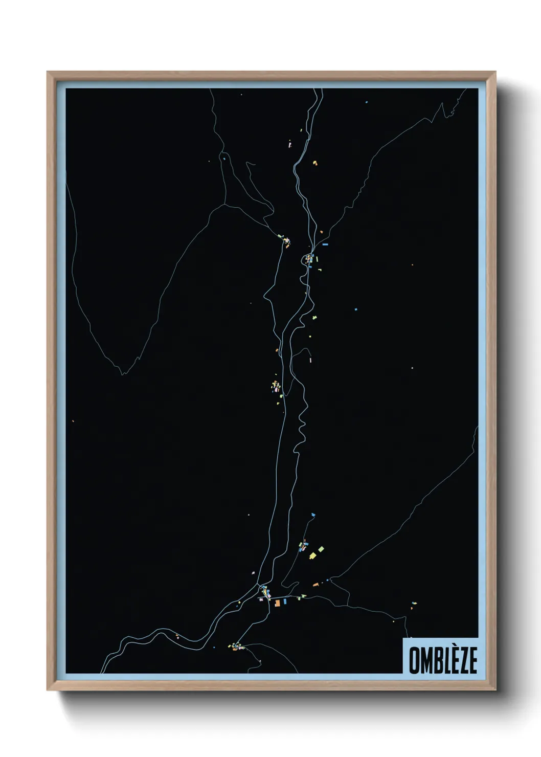 Une affiche de carte sur Omblèze