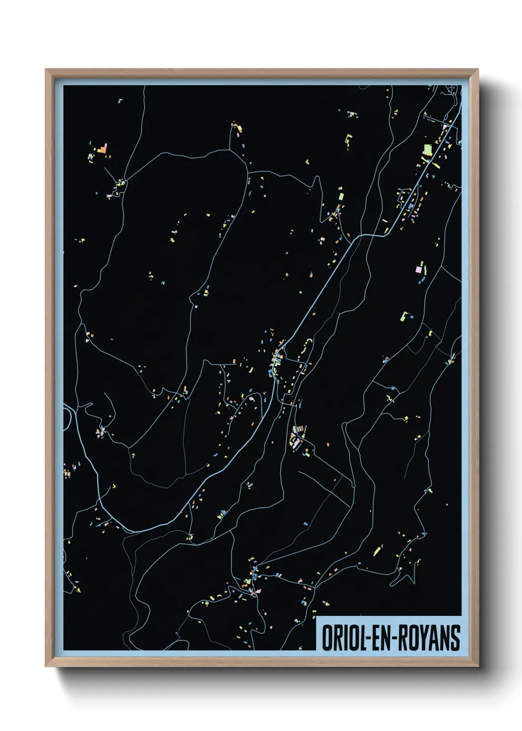 Une affiche de carte sur Oriol-en-Royans