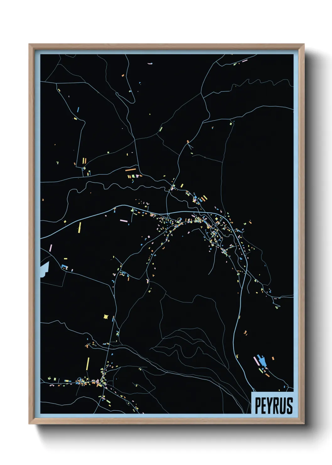 Une affiche de carte sur Peyrus