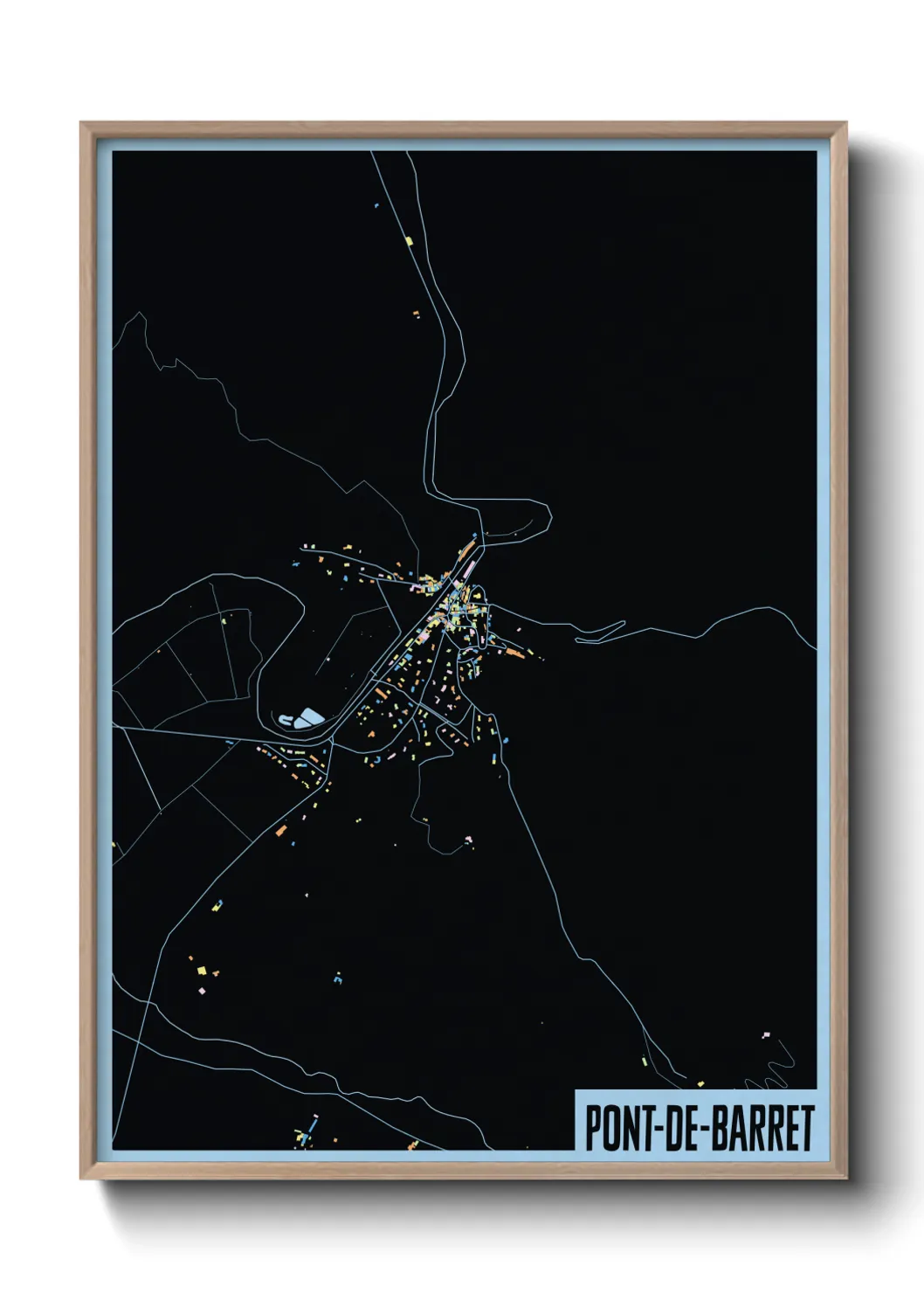 Une affiche de carte sur Pont-de-Barret