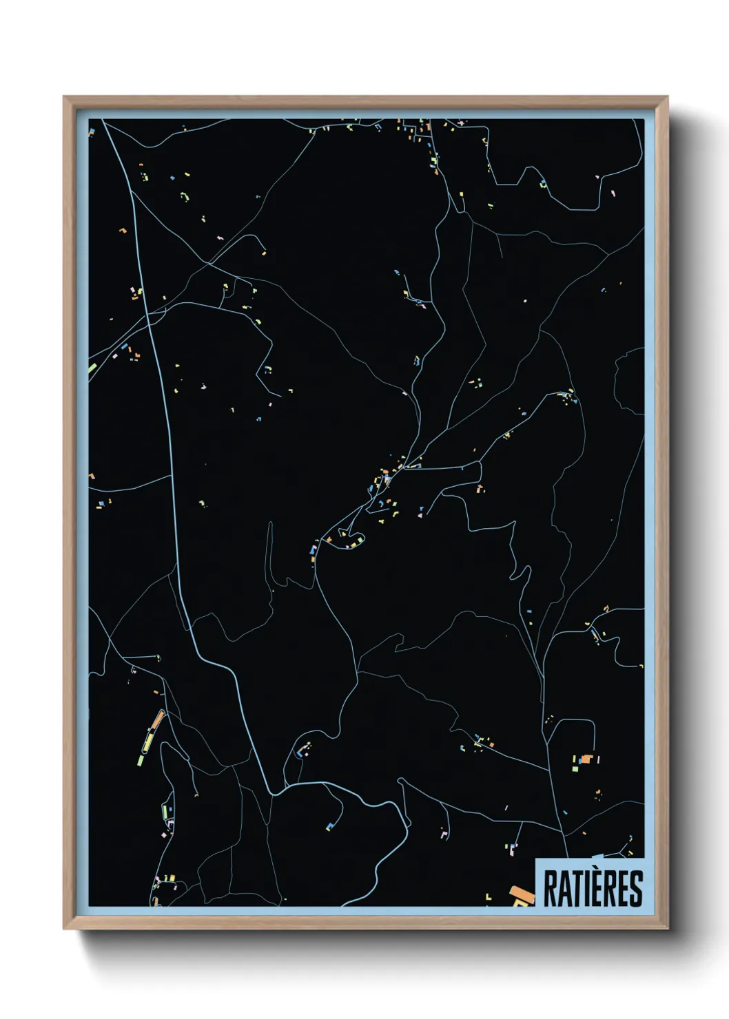 Une affiche de carte sur Ratières