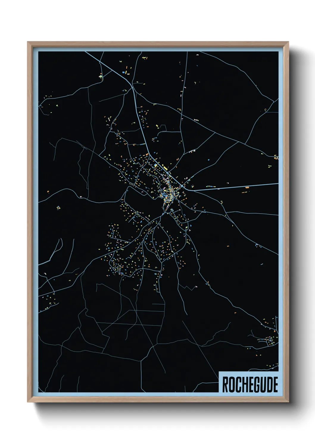 Une affiche de carte sur Rochegude