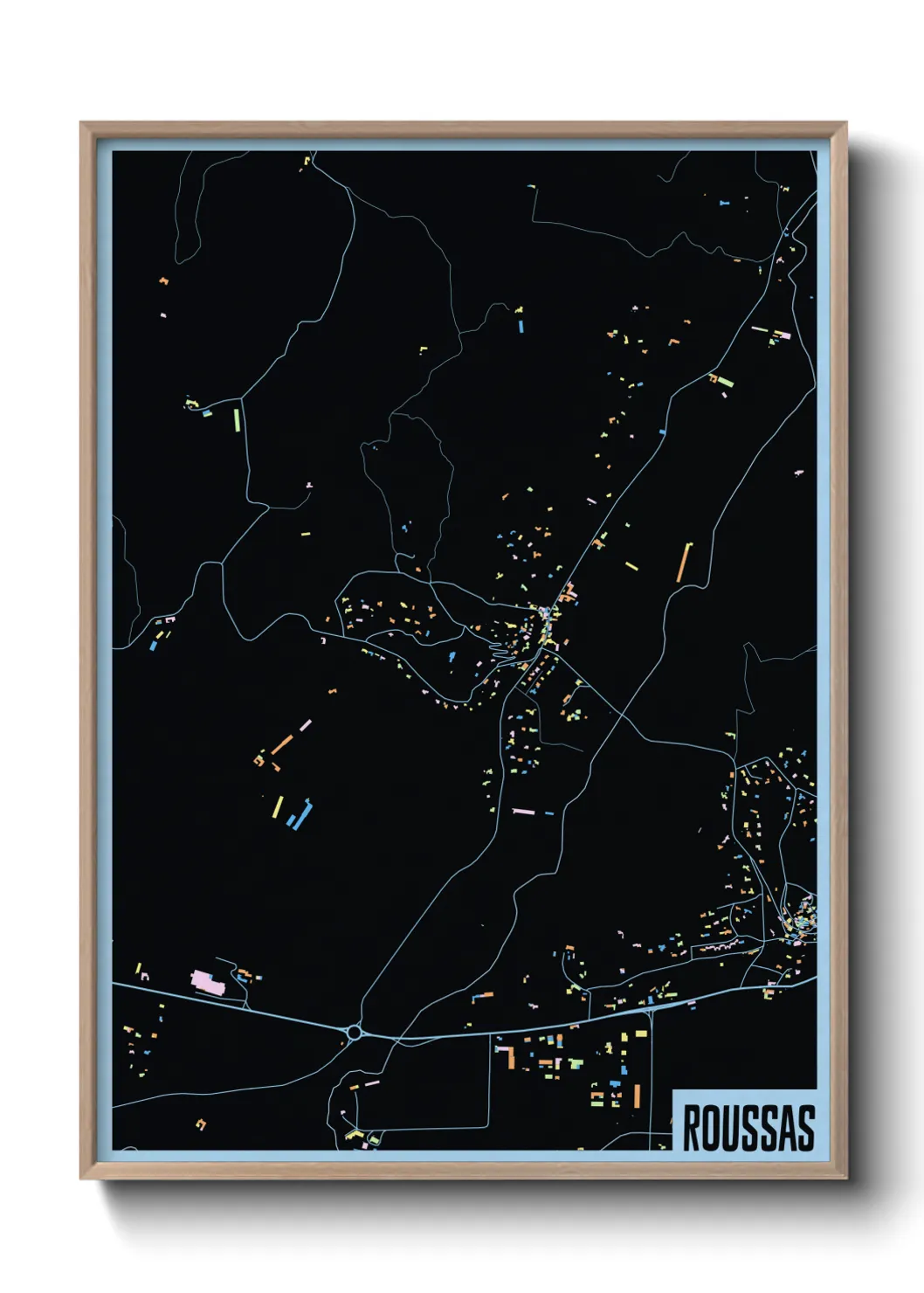 Une affiche de carte sur Roussas