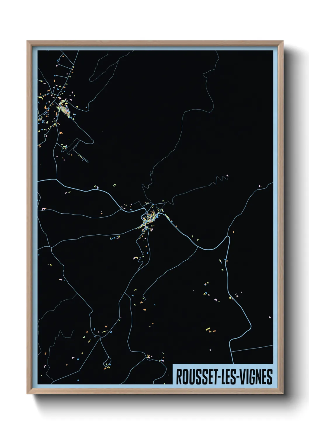 Une affiche de carte sur Rousset-les-Vignes