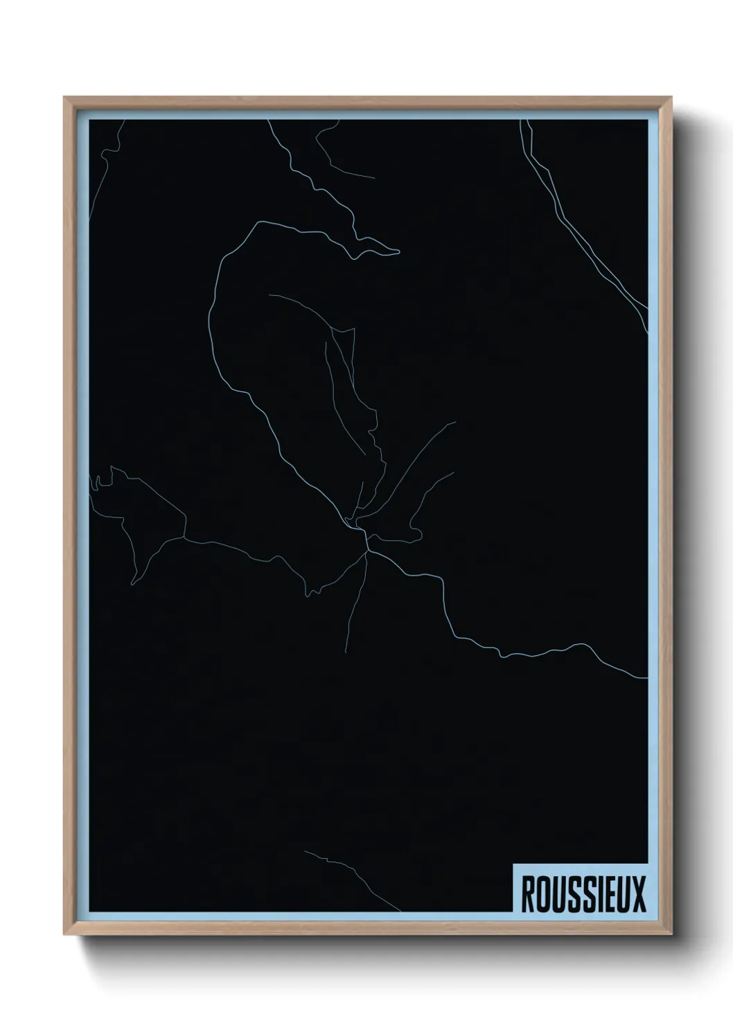 Une affiche de carte sur Roussieux