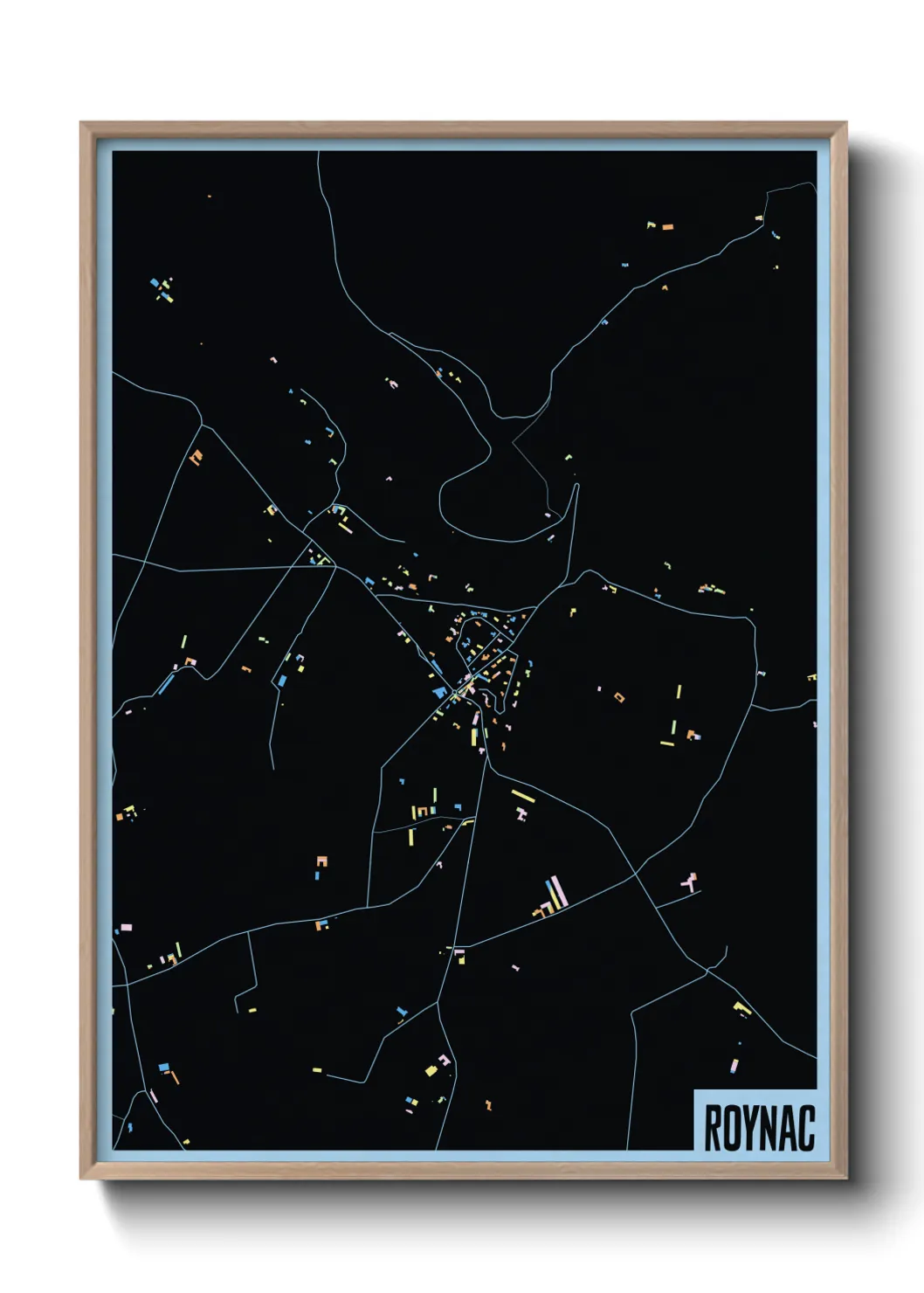 Une affiche de carte sur Roynac