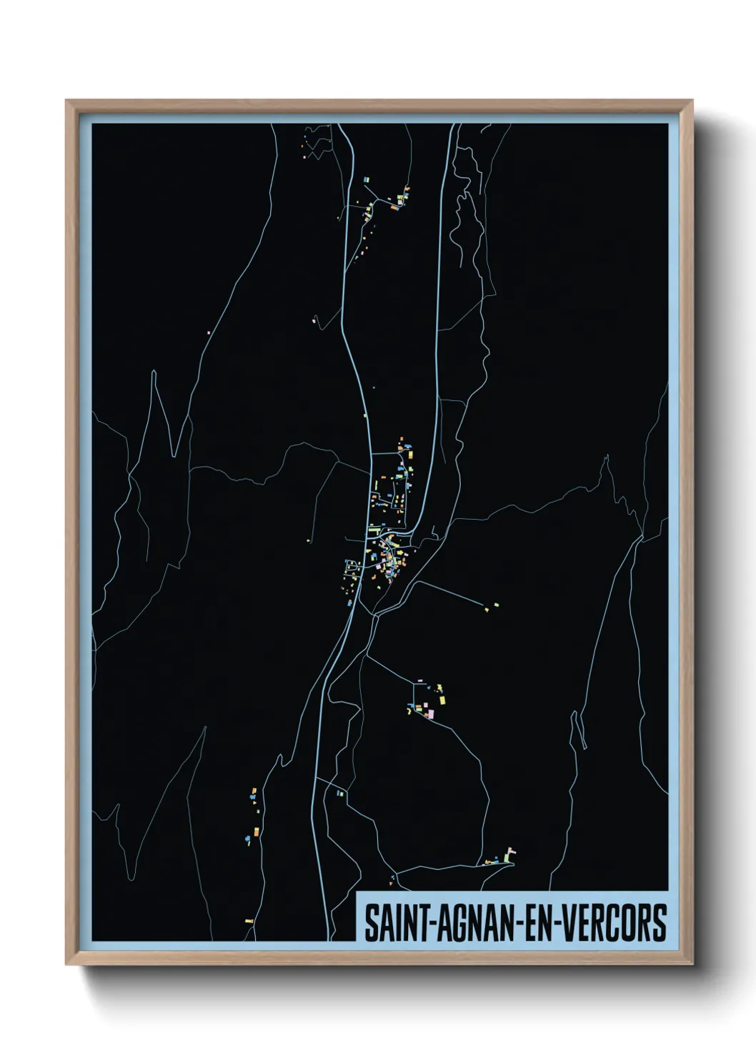 Une affiche de carte sur Saint-Agnan-en-Vercors