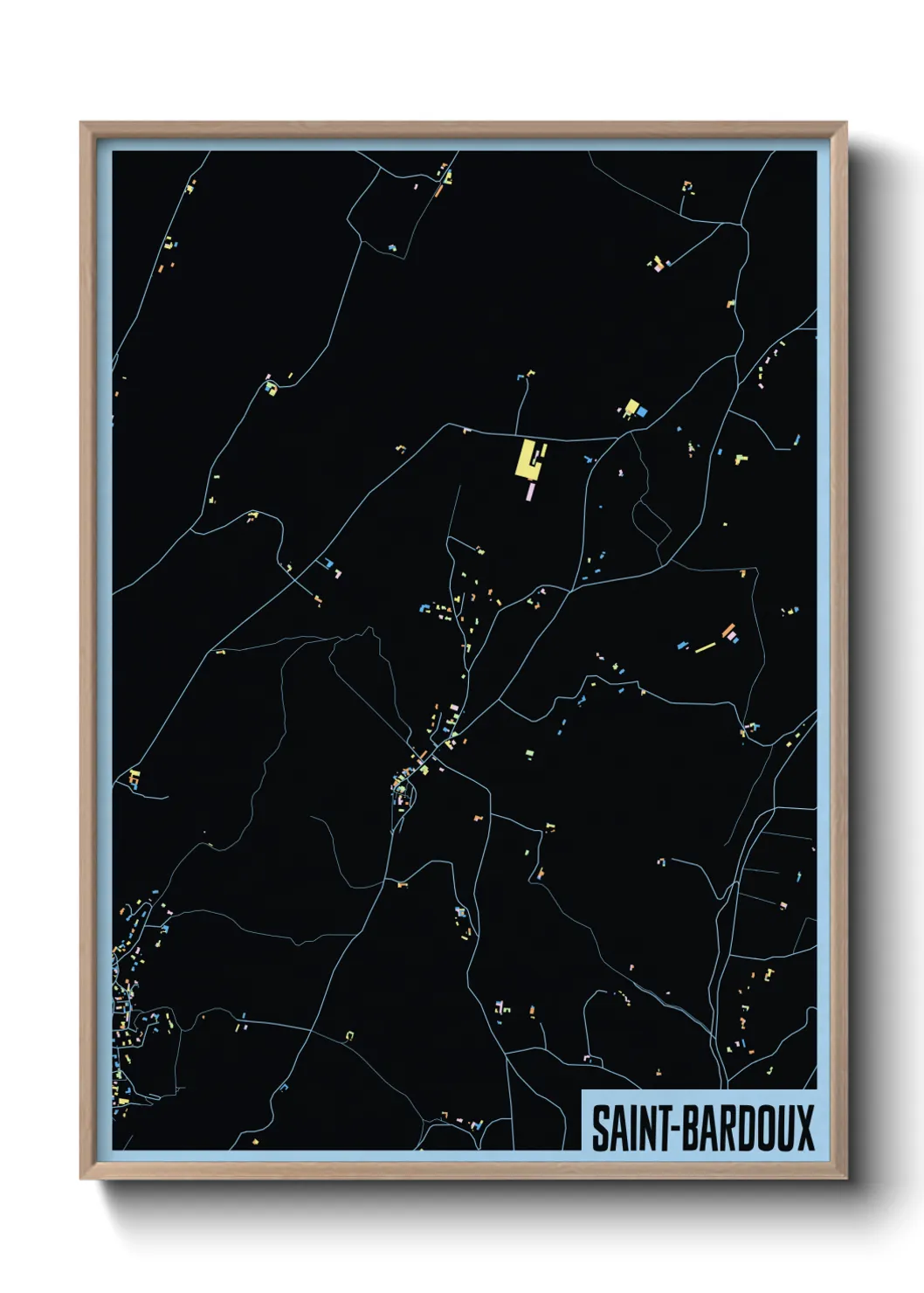 Une affiche de carte sur Saint-Bardoux