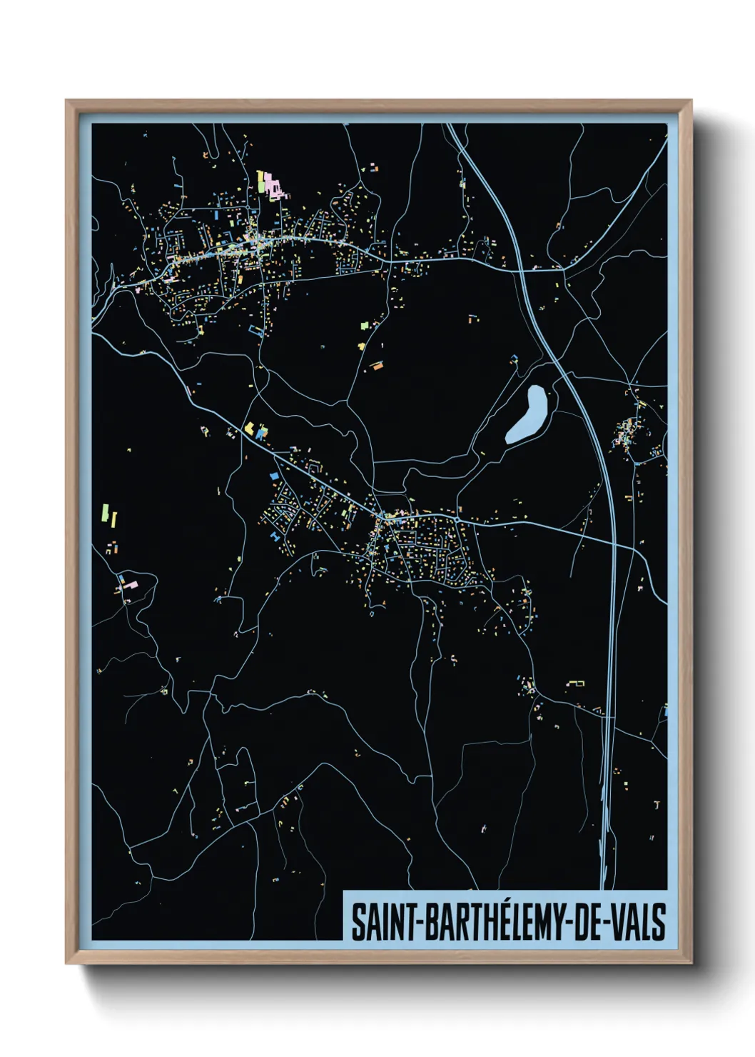 Une affiche de carte sur Saint-Barthélemy-de-Vals