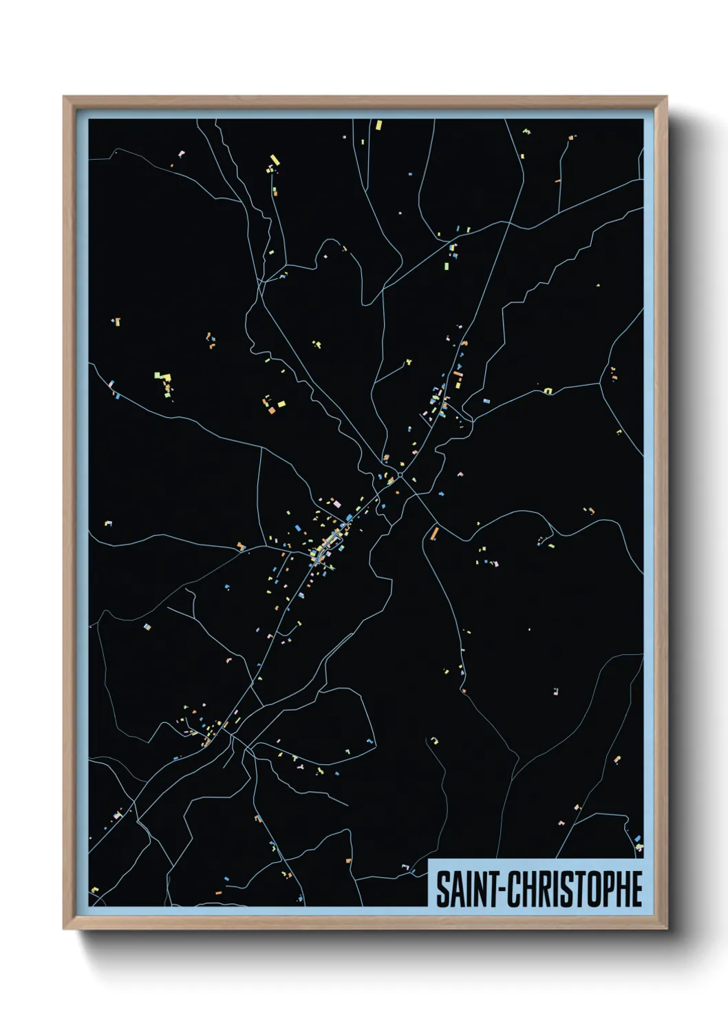 Une affiche de carte sur Saint-Christophe