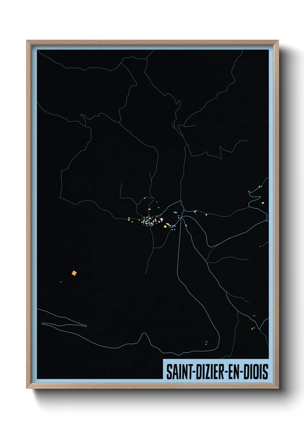 Une affiche de carte sur Saint-Dizier-en-Diois