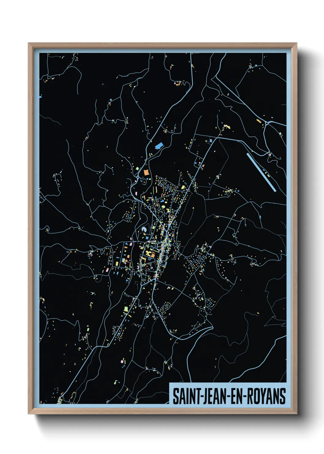 Une affiche de carte sur Saint-Jean-en-Royans