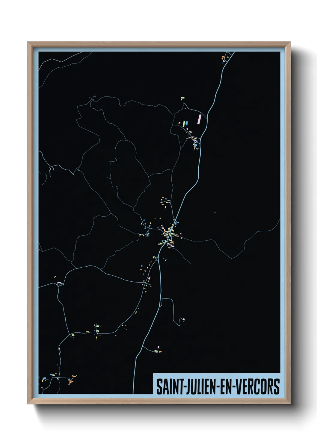 Une affiche de carte sur Saint-Julien-en-Vercors