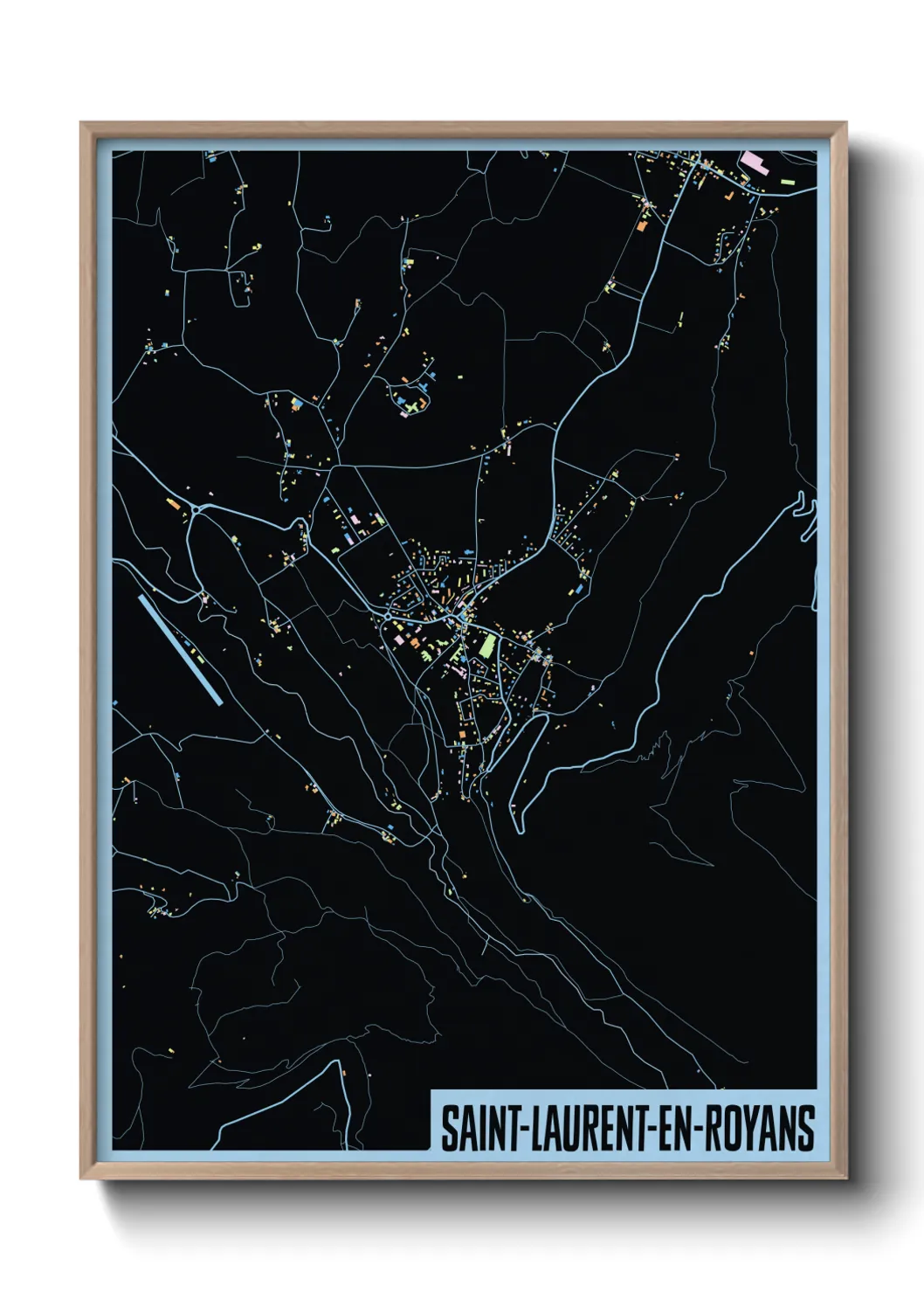 Une affiche de carte sur Saint-Laurent-en-Royans