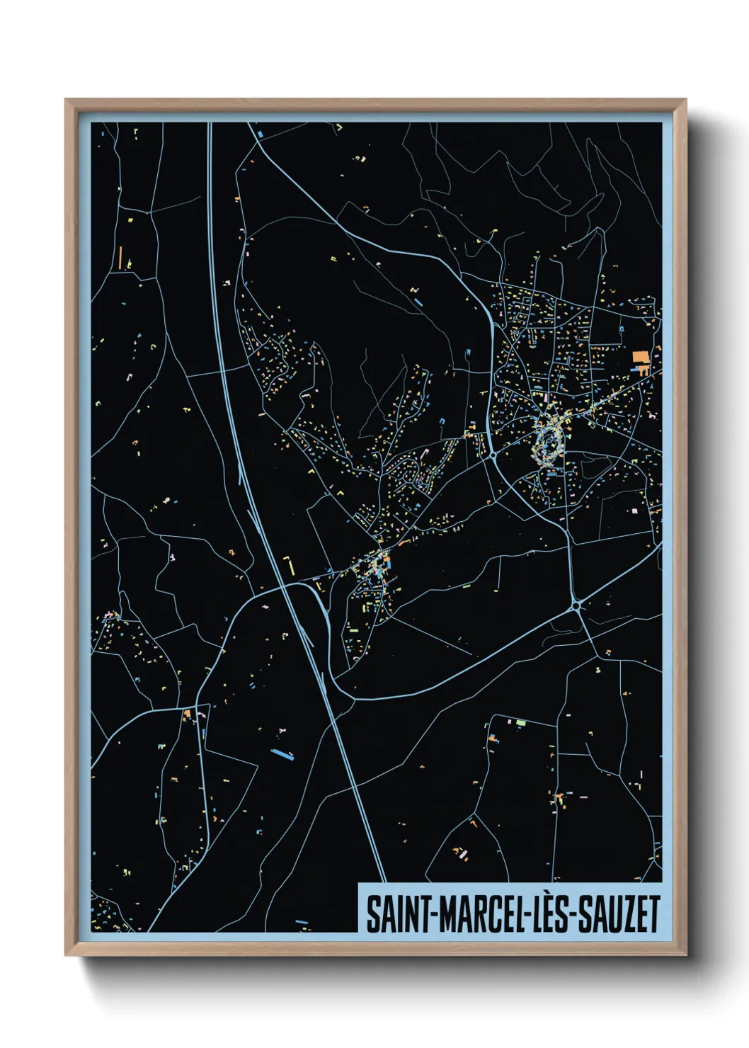 Une affiche de carte sur Saint-Marcel-lès-Sauzet