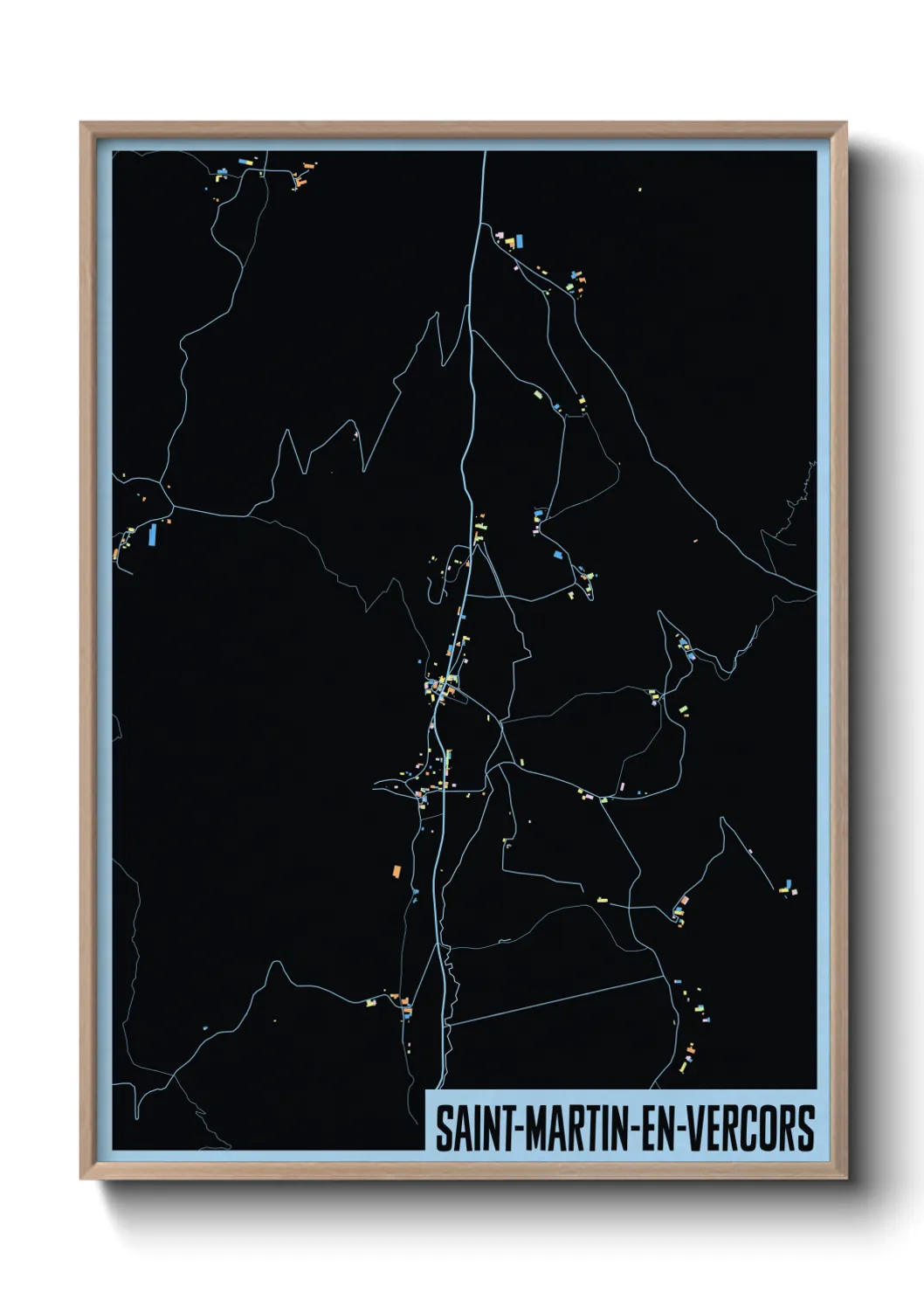 Une affiche de carte sur Saint-Martin-en-Vercors