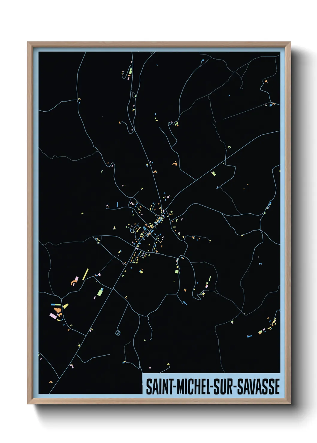 Une affiche de carte sur Saint-Michel-sur-Savasse