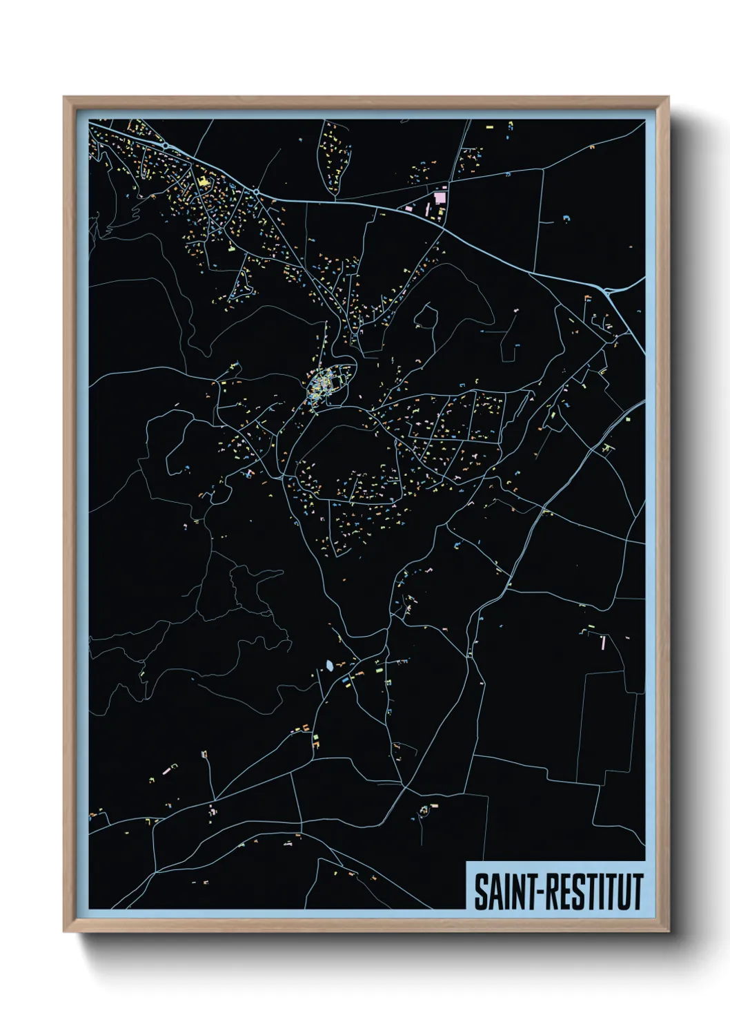 Une affiche de carte sur Saint-Restitut