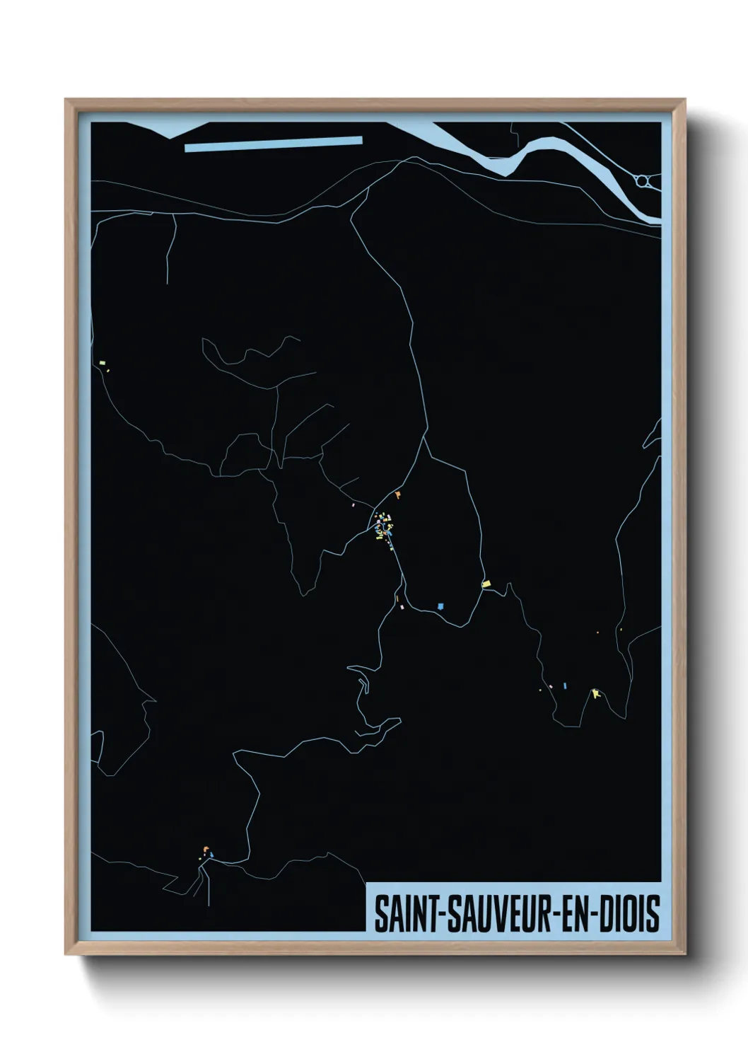 Une affiche de carte sur Saint-Sauveur-en-Diois