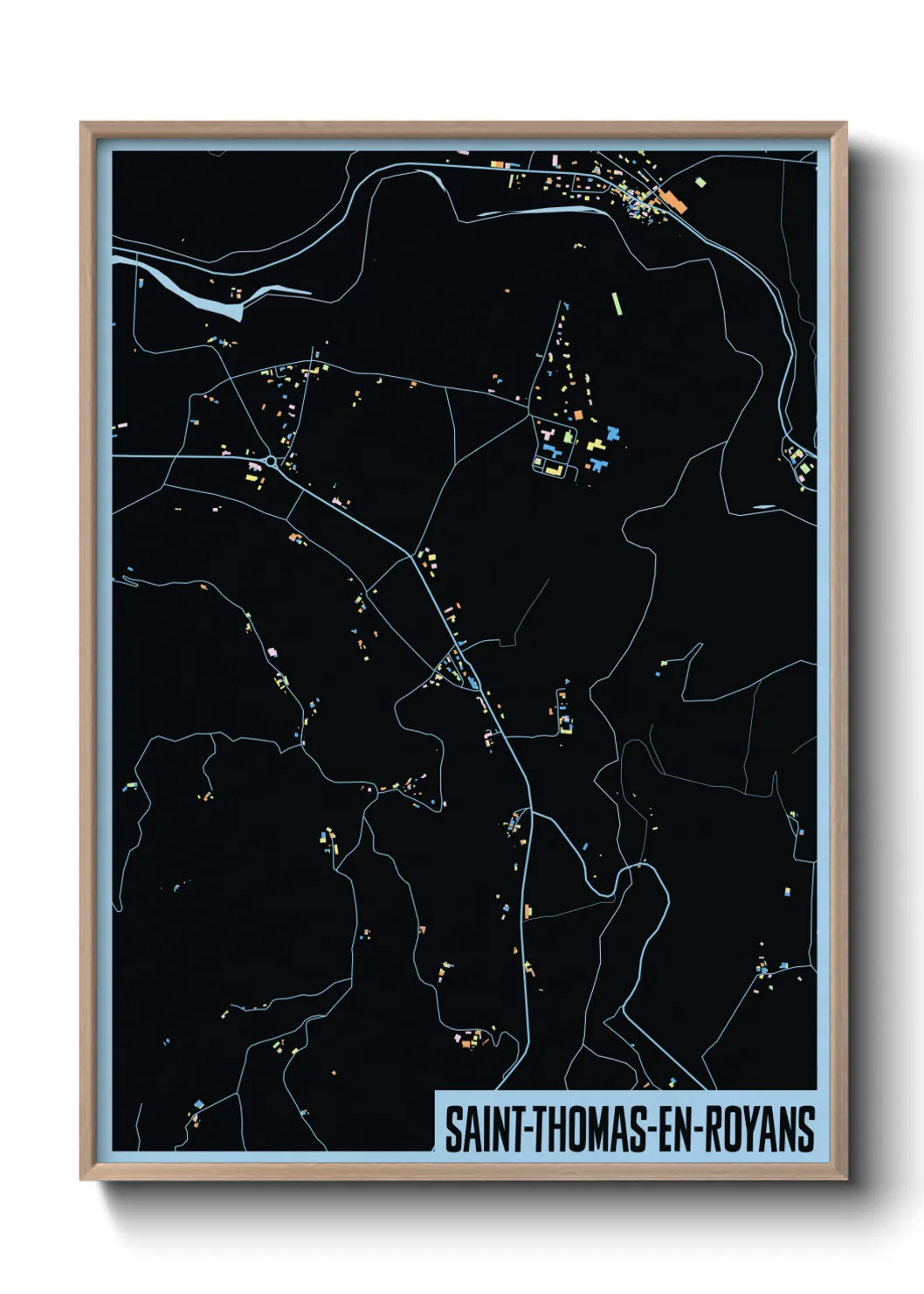 Une affiche de carte sur Saint-Thomas-en-Royans