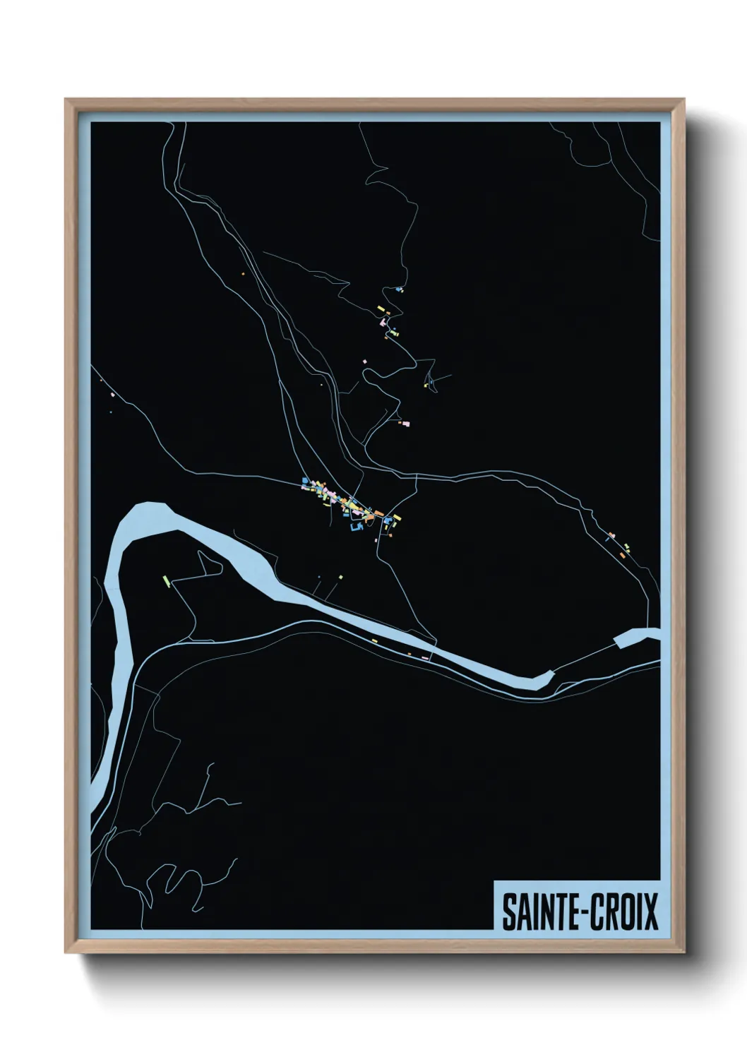 Une affiche de carte sur Sainte-Croix