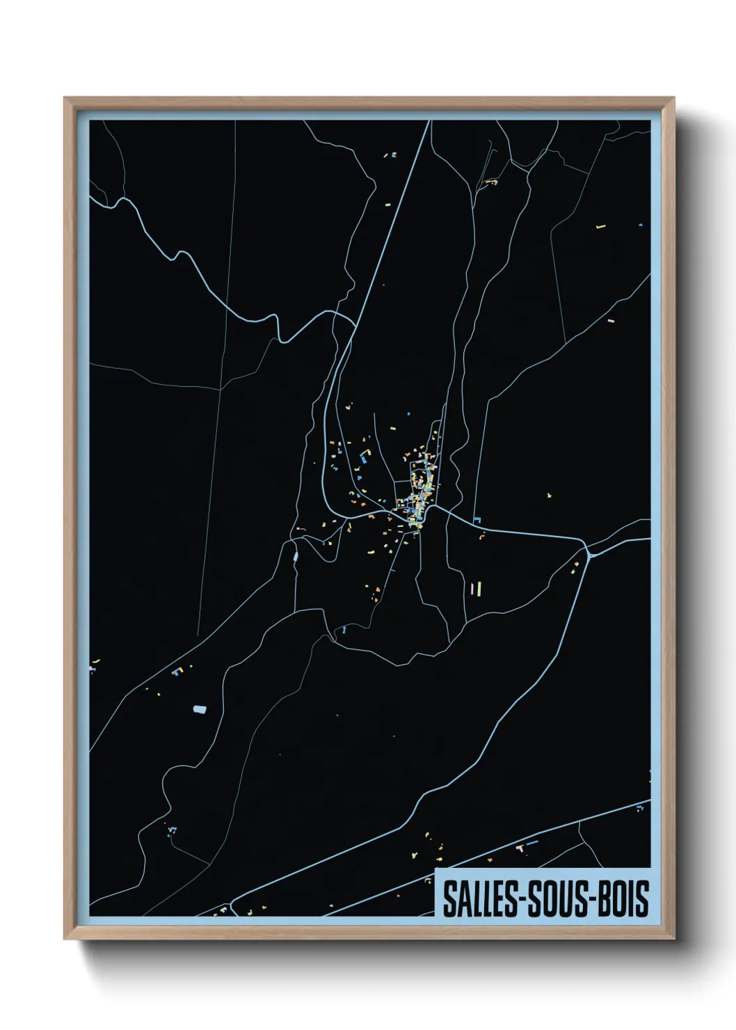Une affiche de carte sur Salles-sous-Bois