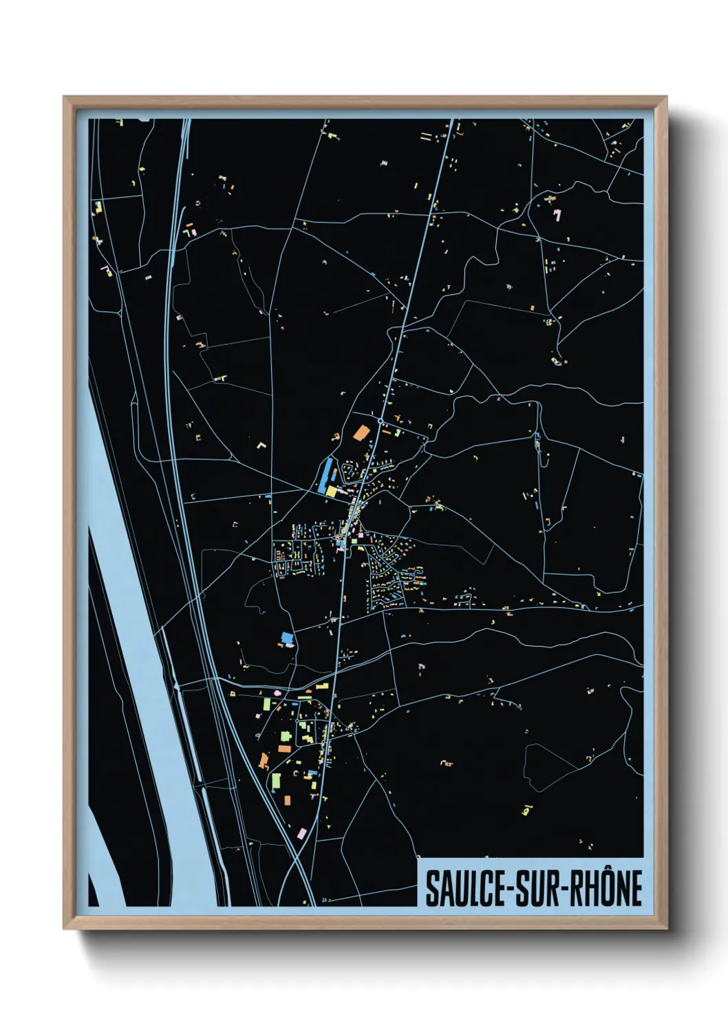 Une affiche de carte sur Saulce-sur-Rhône
