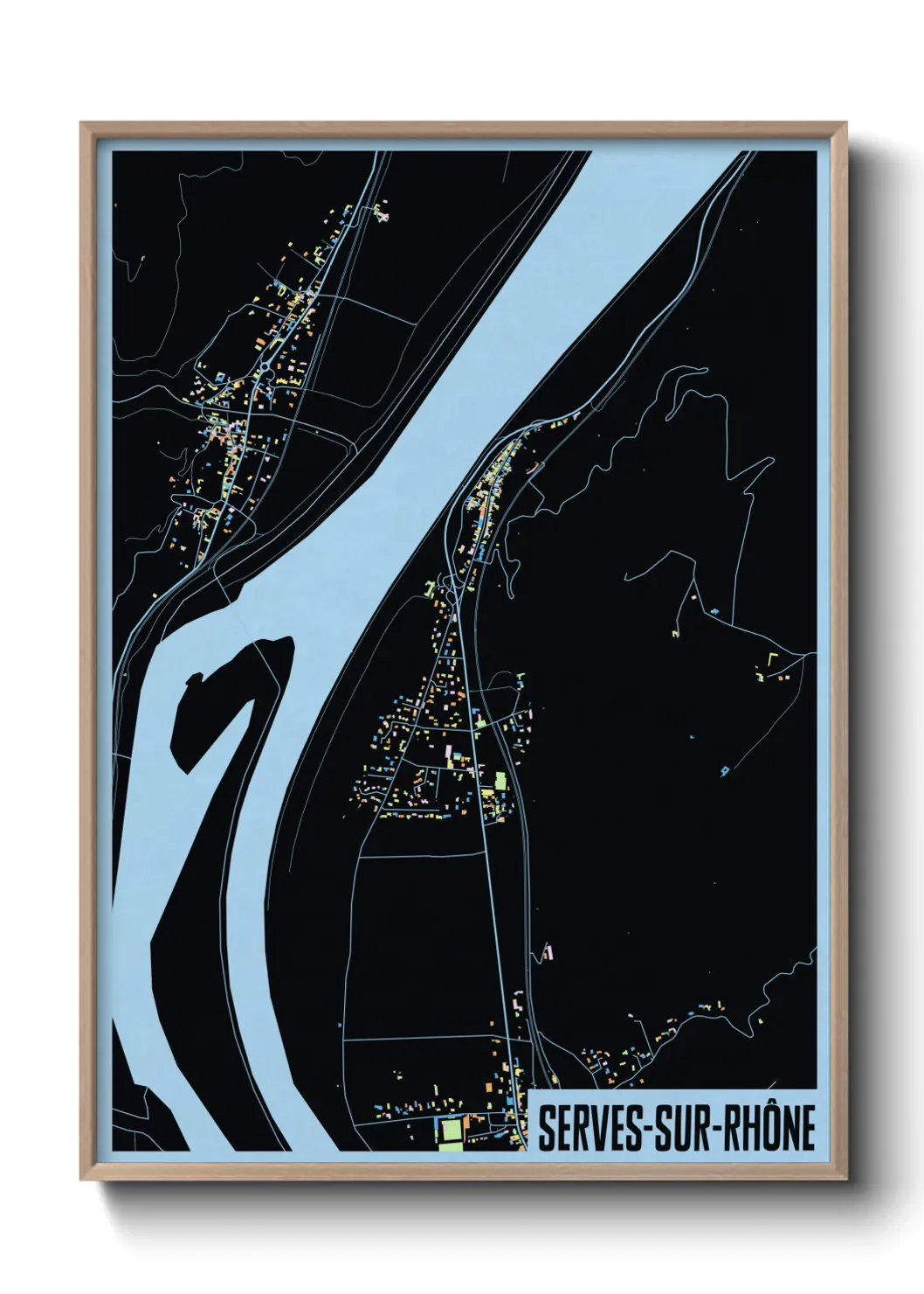 Une affiche de carte sur Serves-sur-Rhône