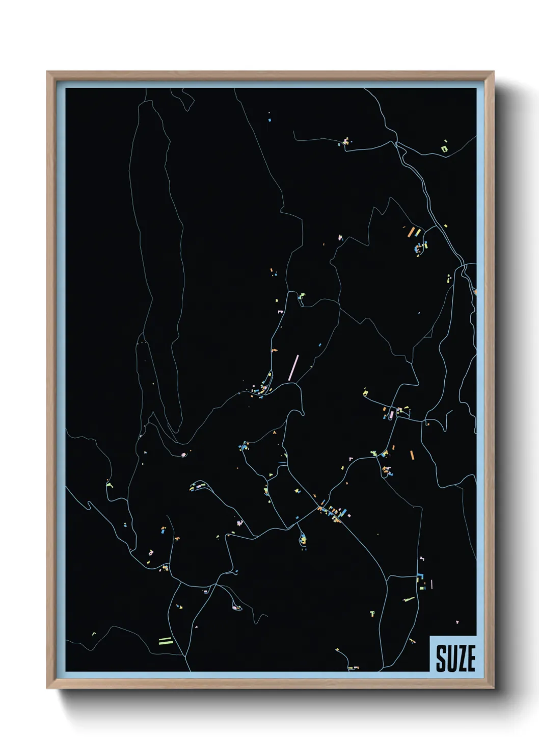 Une affiche de carte sur Suze