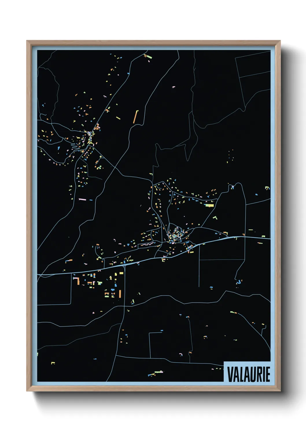 Une affiche de carte sur Valaurie