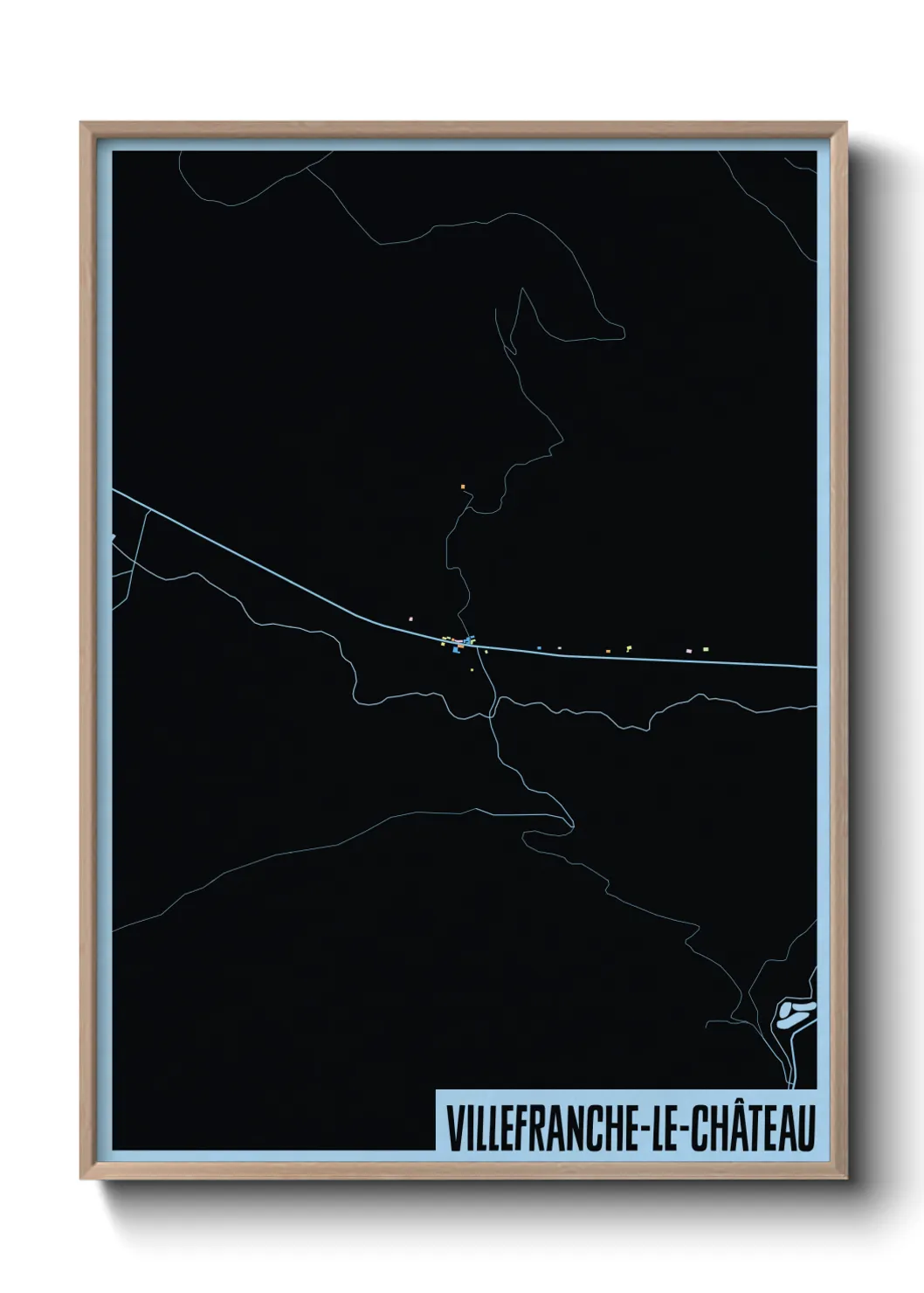 Une affiche de carte sur Villefranche-le-Château
