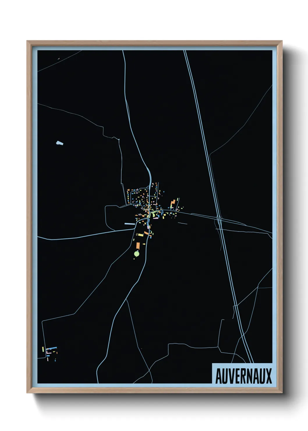 Une affiche de carte sur Auvernaux