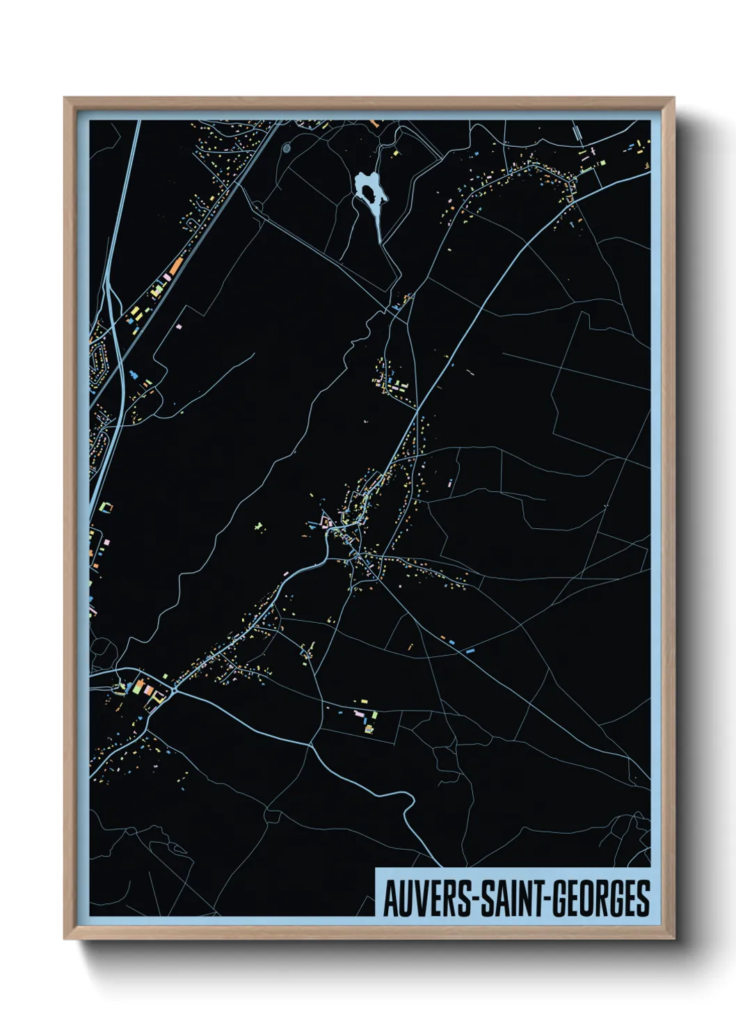 Une affiche de carte sur Auvers-Saint-Georges