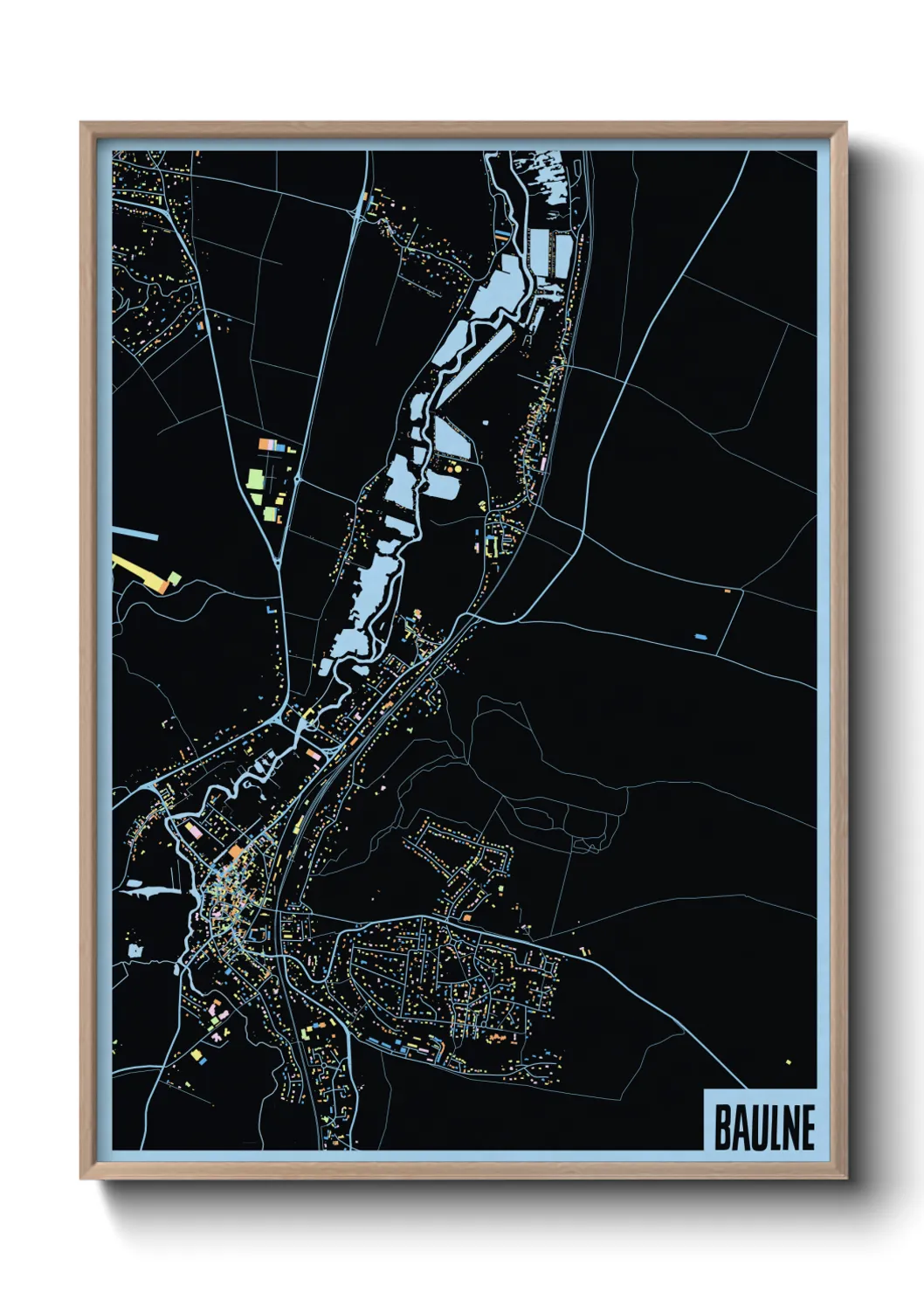 Une affiche de carte sur Baulne