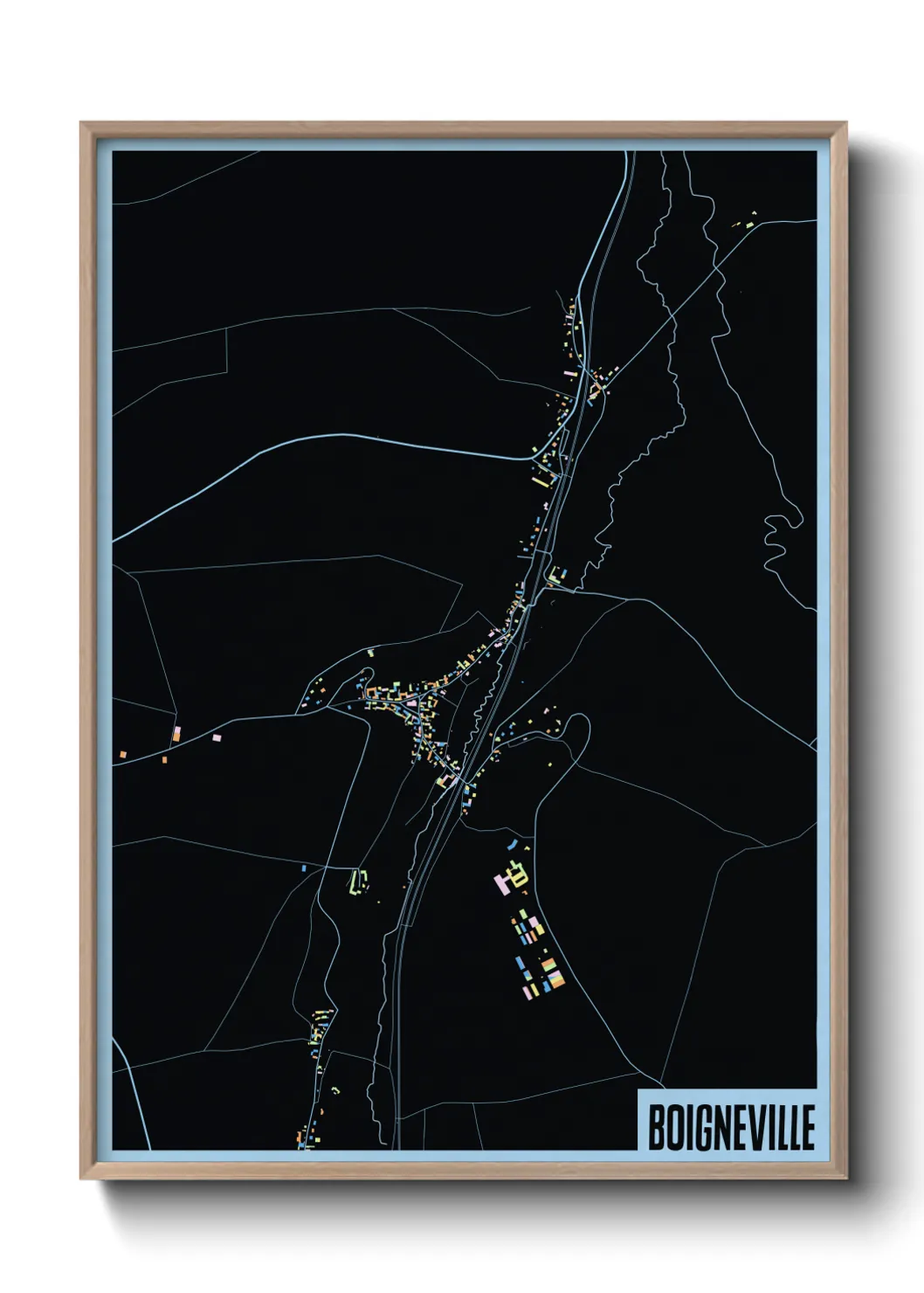 Une affiche de carte sur Boigneville