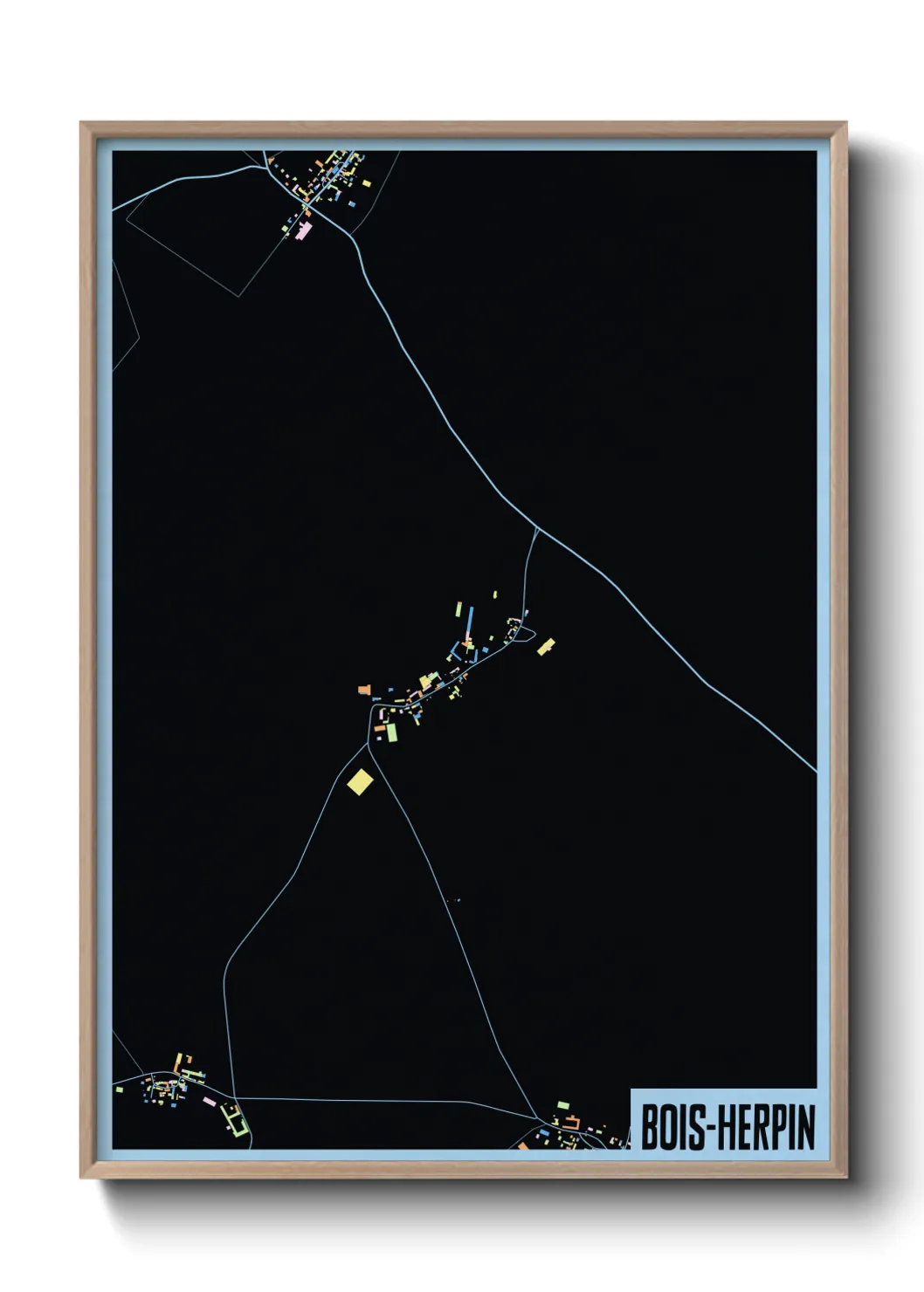 Une affiche de carte sur Bois-Herpin