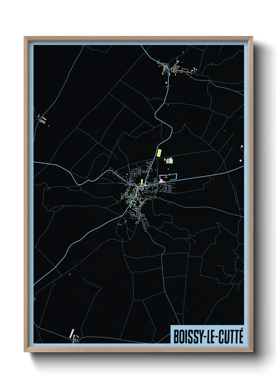 Une affiche de carte sur Boissy-le-Cutté