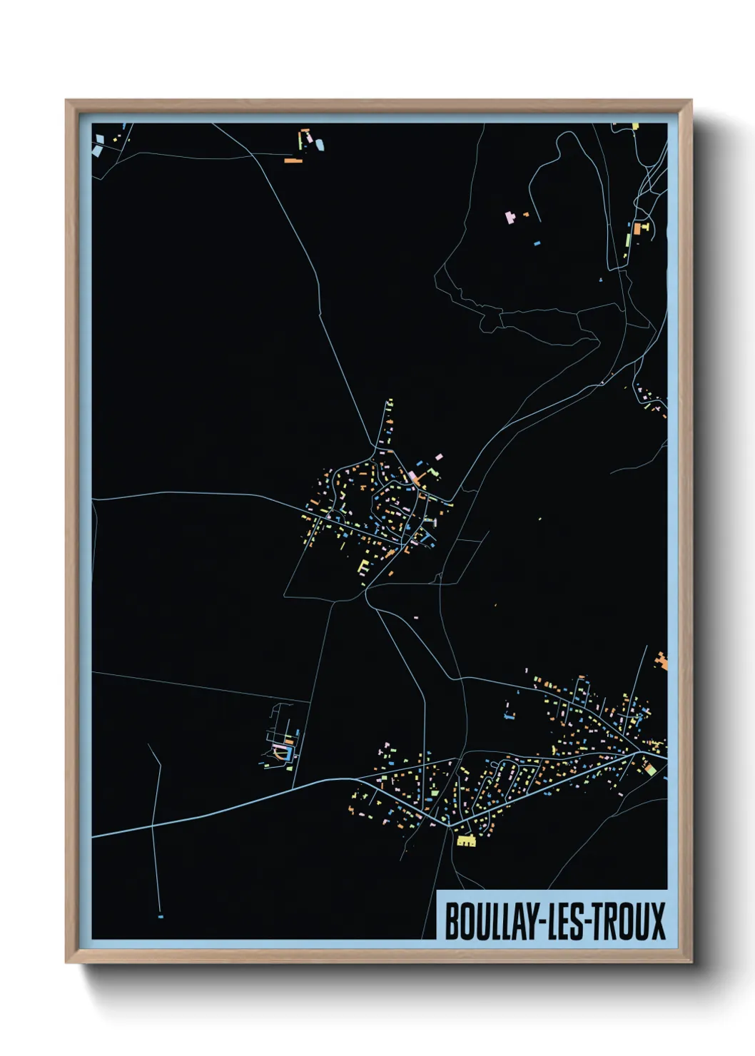 Une affiche de carte sur Boullay-les-Troux