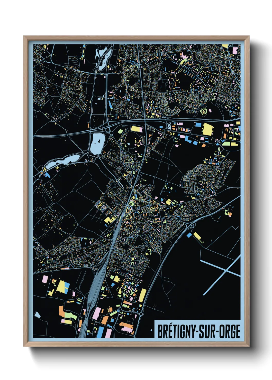 Une affiche de carte sur Brétigny-sur-Orge