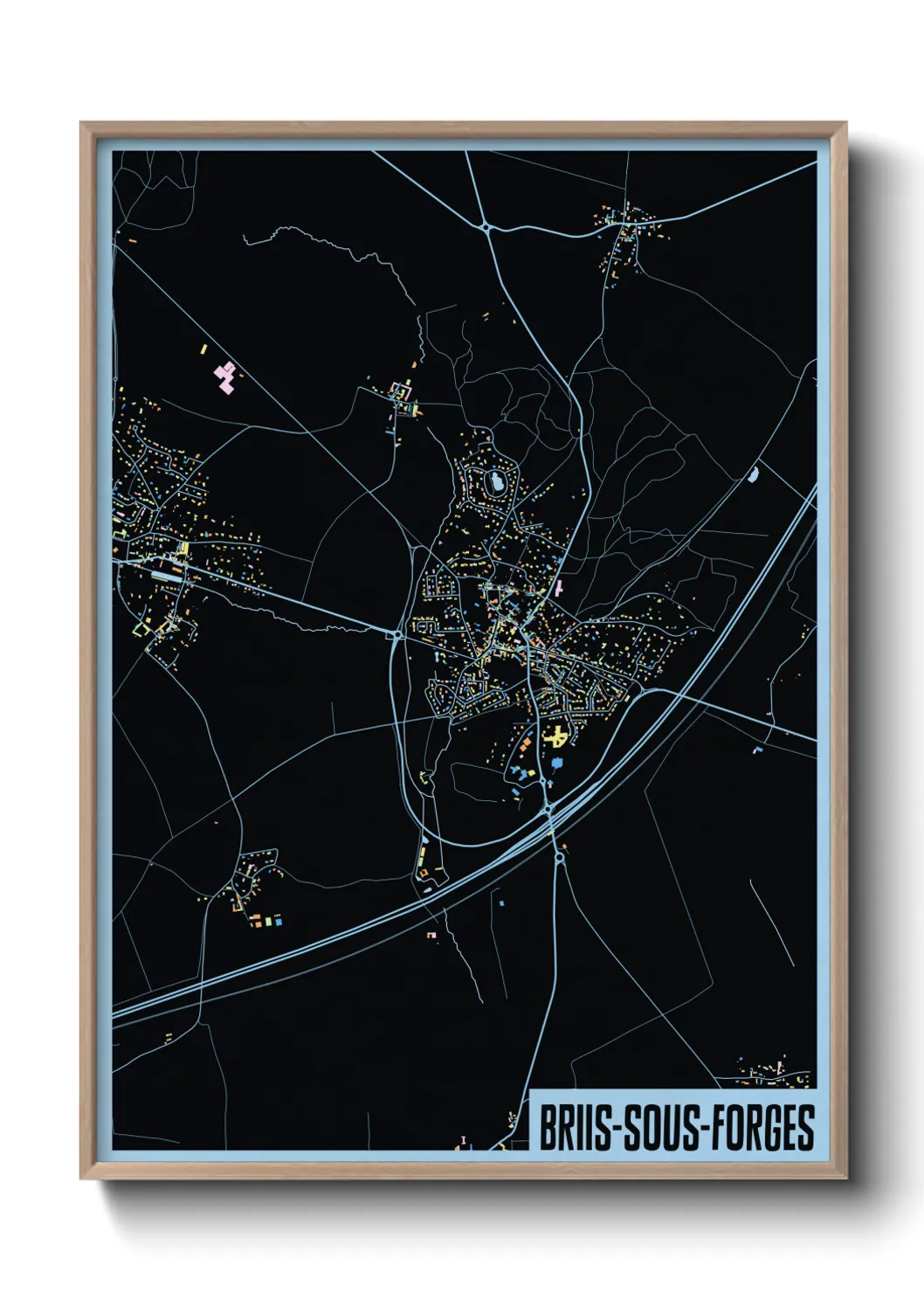 Une affiche de carte sur Briis-sous-Forges