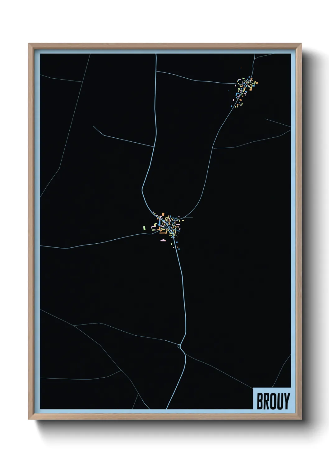 Une affiche de carte sur Brouy