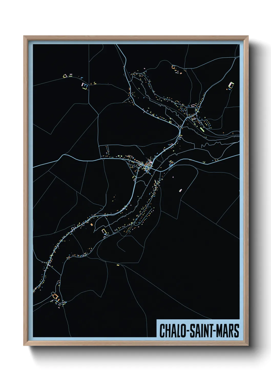 Une affiche de carte sur Chalo-Saint-Mars