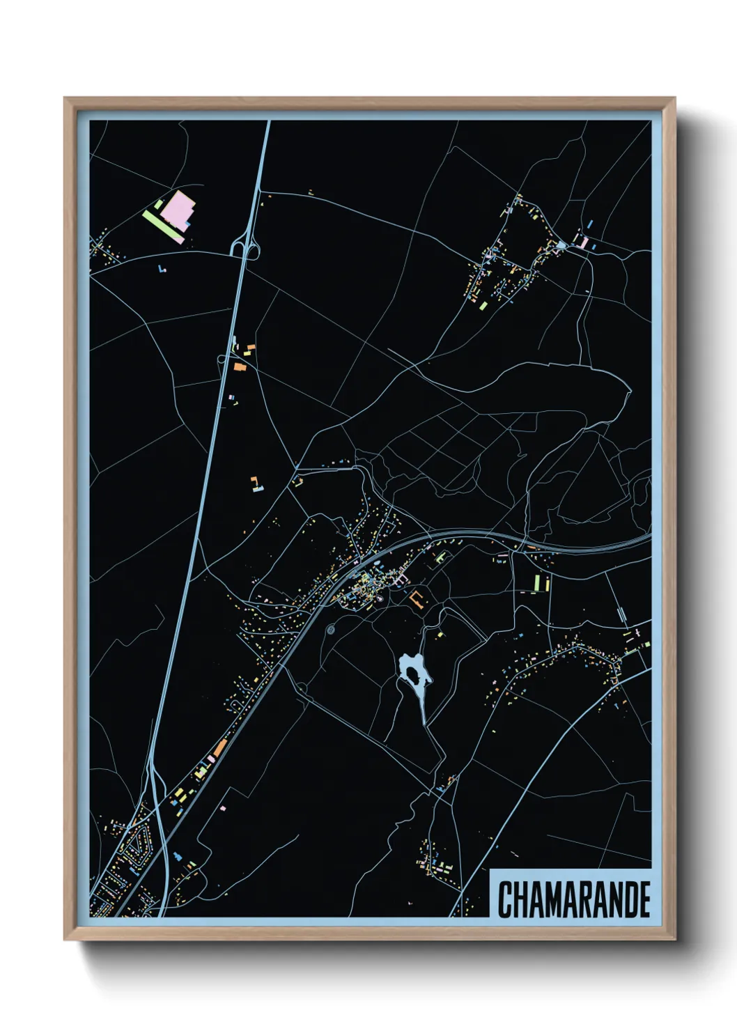 Une affiche de carte sur Chamarande