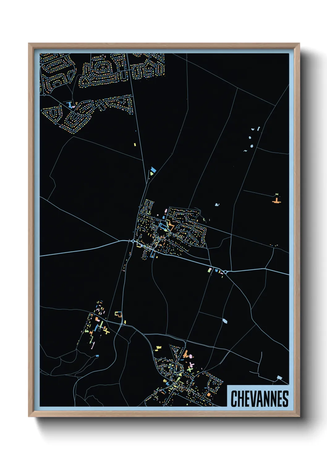 Une affiche de carte sur Chevannes