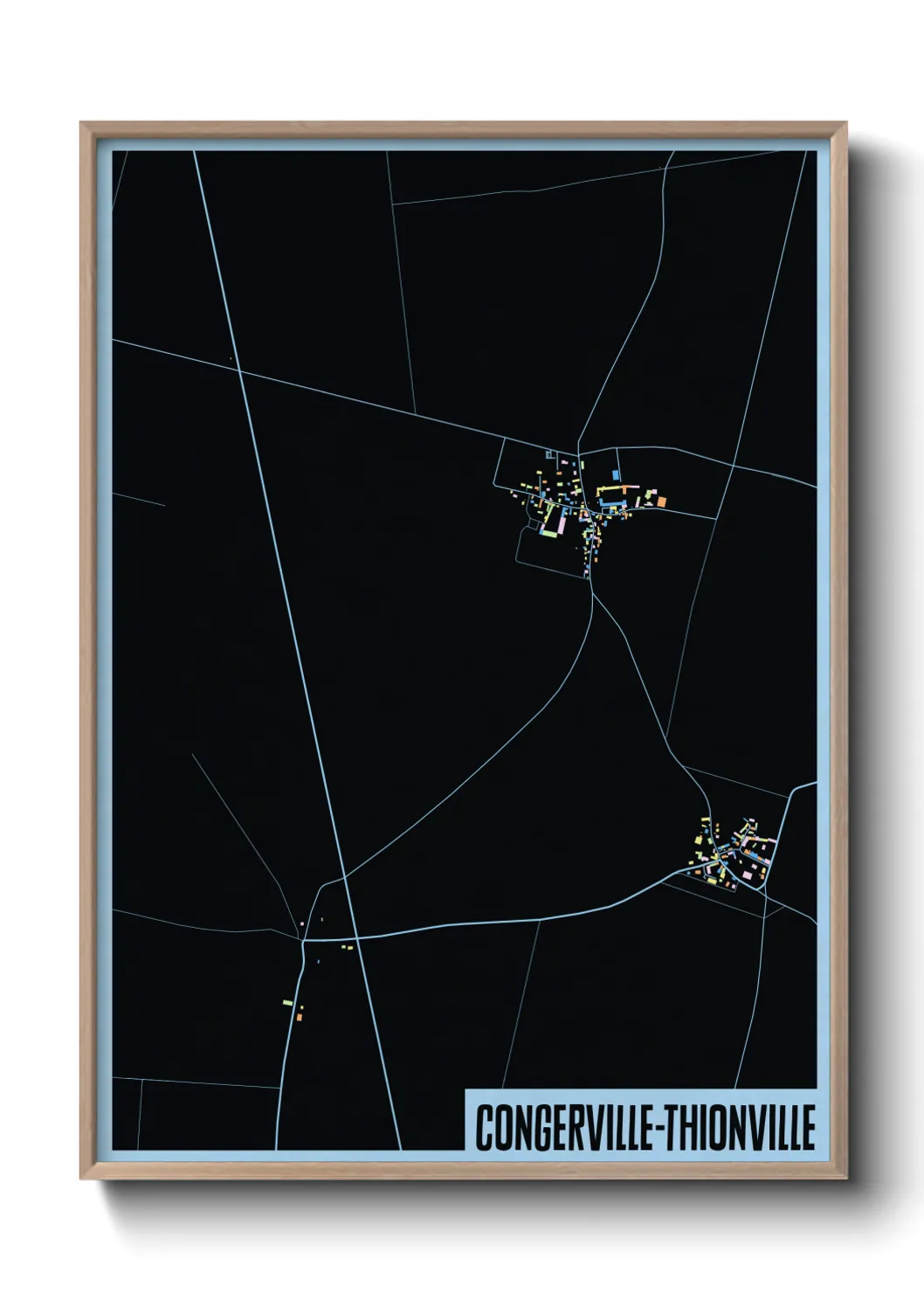 Une affiche de carte sur Congerville-Thionville