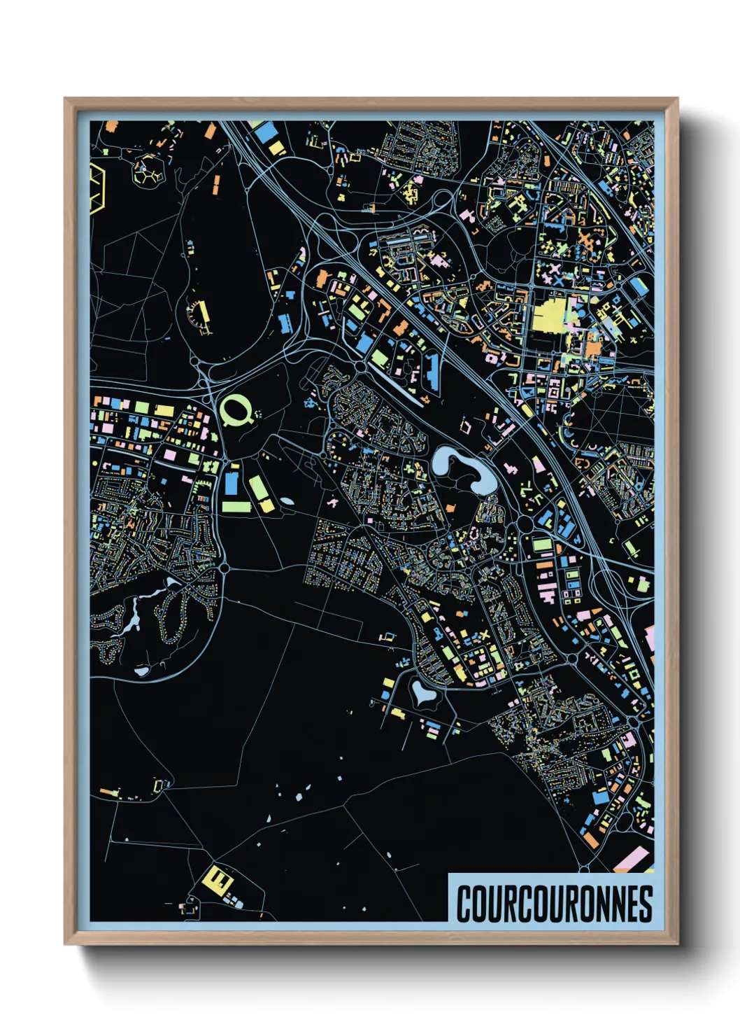 Une affiche de carte sur Courcouronnes