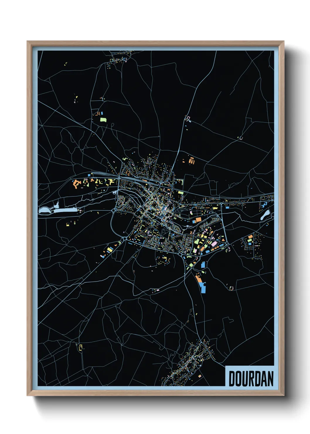 Une affiche de carte sur Dourdan