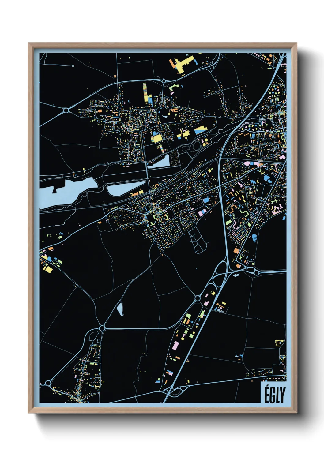 Une affiche de carte sur Égly