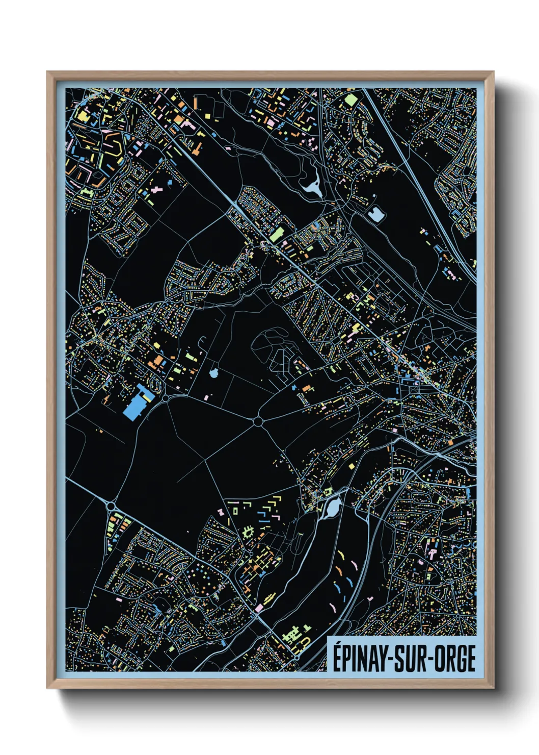 Une affiche de carte sur Épinay-sur-Orge